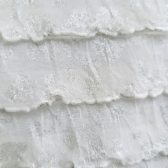 Double Take Ivory Off White Top Layered Front Short Sleeve Relaxed Fit Size M - Picture 9 of 11